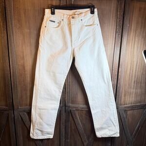 Calvin Klein High Rise Straight Leg White Denim Jeans Size 7
